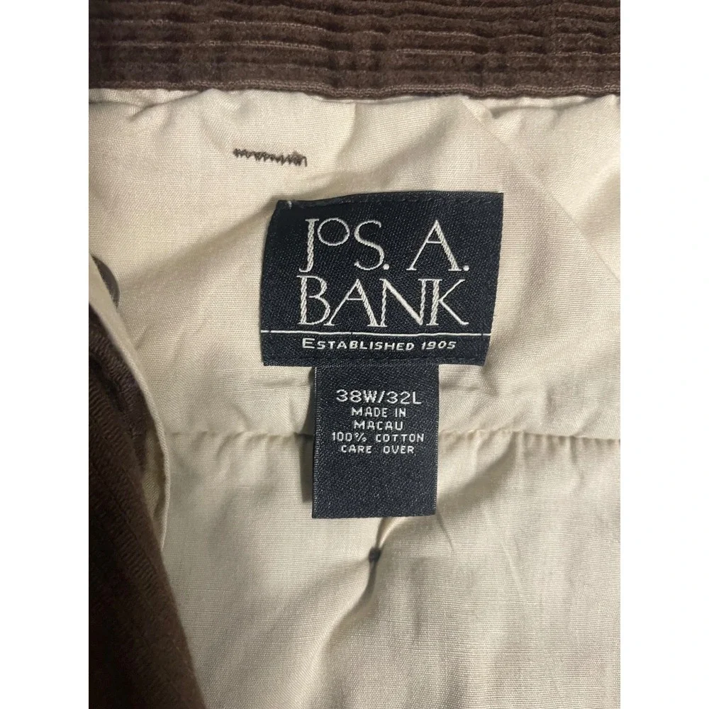 Jos A Bank Mens Brown Wide Wale Corduroy Pants 36x30 Pleated Vintage Trouser